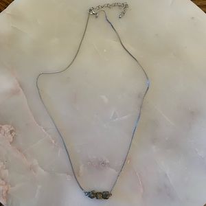 3 Stone Silver Pendant Necklace